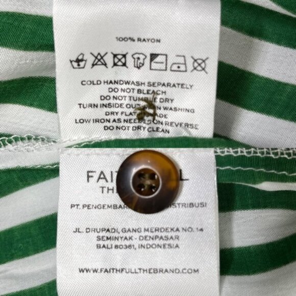 NWT Faithfull The Brand Milan Striped Green Dress Women Size US Small/4 - Picture 10 of 14
